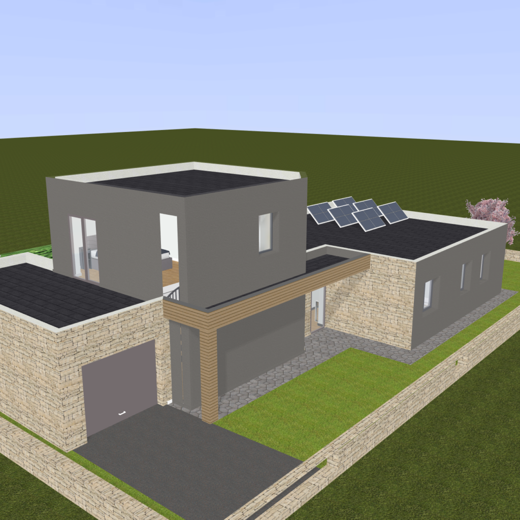 plan 3D maison moderne