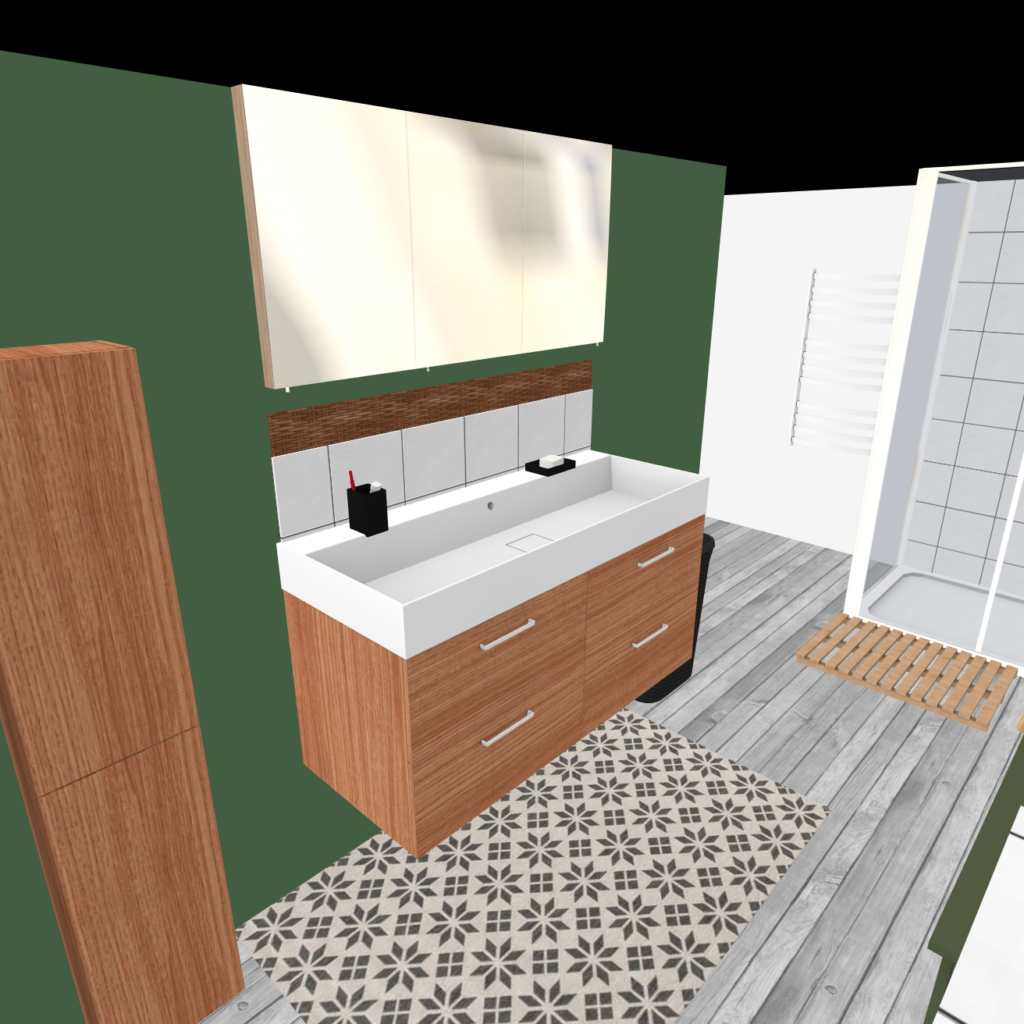 plan 3D salle de bain tendance