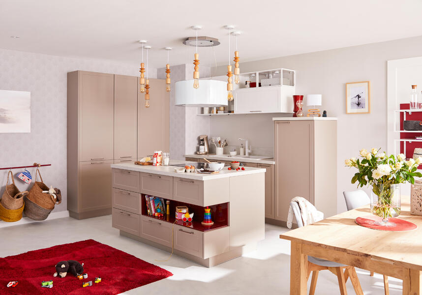 Cuisine moderne blanche et beige